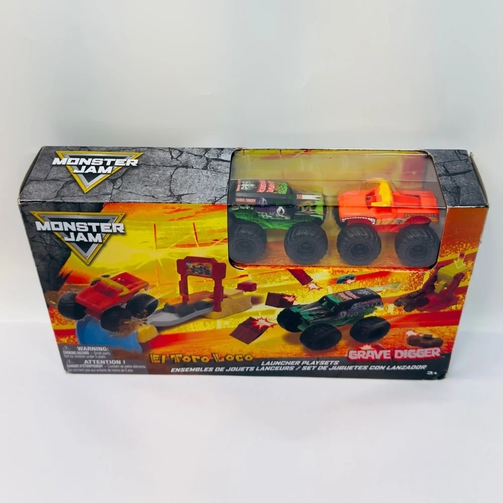 Monster Jam Launcher Trucks El Toro Loco & Grave Digger Playset Spin Master - Picture 5 of 10